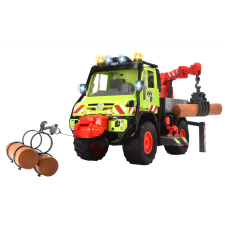 Dickie Toys Unimog U530 fakitermelő teherauó - Színes autópálya és játékautó