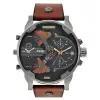 Diesel Diesel Mr. Daddy 2.0 férfi karóra, barna bőr szíj, fekete 57 mm tok