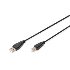 Digitus AK-300102-030-S USB-A apa - USB-B 2.0 apa Adat és töltő kábel - Fekete (3m) kábel és adapter