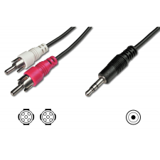 Digitus Audio adapter cable - 3.5 mm stereo plug/2x RCA plug - 1.5 m (AK-510300-015-S) kábel és adapter