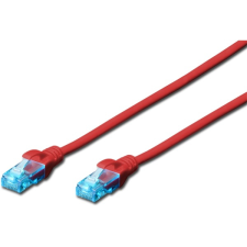 Digitus CAT5e U/UTP PVC 3m piros patch kábel kábel és adapter