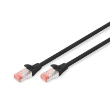 Digitus CAT6 S-FTP LSZH 0,25m fekete patch kábel kábel és adapter