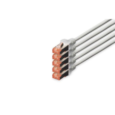 Digitus CAT6 S-FTP LSZH 20m 5-ös csomag szürke patch kábel kábel és adapter
