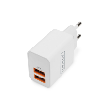 Digitus DA-10061 USB Charger 2x USB-A 15,5W White mobiltelefon kellék