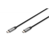 Digitus DB-300220-010-S USB-C apa - USB-C apa 3.0 Adat és töltőkábel - Fekete/Szürke (1m)