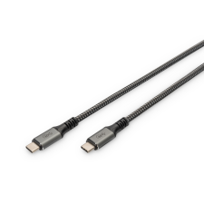 Digitus DB-300443 USB-C apa - USB-C apa 4.0 Adat és töltő kábel - Fekete (1m) kábel és adapter