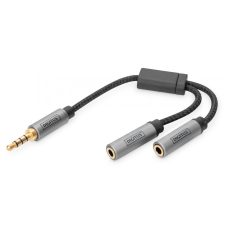 Digitus DB-510320-002-S Audio Headset Adapter 3.5mm jack to 2x 3.5mm socket Black kábel és adapter