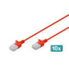 Digitus Digitus DK-1618-010S-R-10, 1 M, Cat6, U/UTP (UTP), RJ-45, RJ-45, Vörös