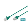 Digitus Digitus DK-1618-015S-G-10, 1,5 M, Cat6, U/UTP (UTP), RJ-45, RJ-45, Zöld