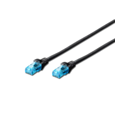 Digitus DK-1512-100/BL CAT5e U/UTP Patch kábel 10m - Fekete kábel és adapter