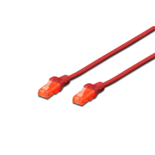 Digitus DK-1617-050/R U-UTP CAT6 Patch kábel 5m - Piros kábel és adapter
