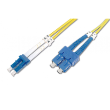 Digitus DK-2932-03 száloptikás kábel 3 M LC SC I-VH OS2 Yellow kábel és adapter