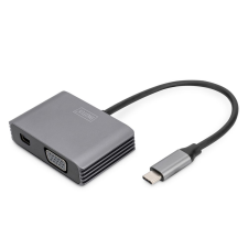 Digitus Graphics Adapter DA-70825 - USB-C to VGA / Mini DisplayPort - 20 cm (DA-70825) kábel és adapter