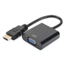 Digitus HDMI M - D-Sub(15F) (+ 3.5mm Jack Audio) 0.15m Adapterkábel Fekete kábel és adapter