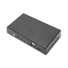 Digitus KVM Switch, 2 Port, 4K30Hz, USB-C/USB/HDMI in, HDMI out Black kábel és adapter