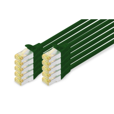 Digitus S/FTP CAT6a Patch kábel 1m - Zöld (10db / csomag) kábel és adapter
