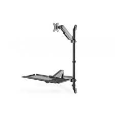 Digitus Sit-Stand Workstation wall single mount, black tv állvány és fali konzol
