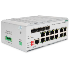 Digitus Switch 8 Port Gigabit PoE, L2 managed, 4 SFP Uplink (DN-651139) hub és switch