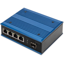 Digitus Switch Ind. 4-Port  Gigabit 30W PoE Unmanaged blau (DN-651135) hub és switch