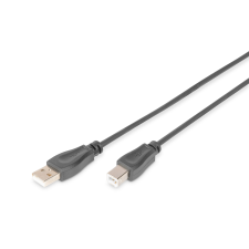 Digitus USB-A 2.0 apa - Mini USB-B apa kábel 0,5m - Fekete kábel és adapter