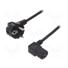 Digitus VLEP10000B50 220V hálózati tápkábel (90 fok) 1.8m Fekete kábel és adapter