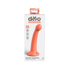 Dillio Secret Explorer - tapadótalpas makkos dildó (17cm) - narancs műpénisz, dildó
