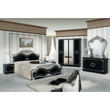 Dima DI Lucy hálószoba - fekete-ezüst, 160x200 cm ággyal, 4-ajtós szekrénnyel bútor
