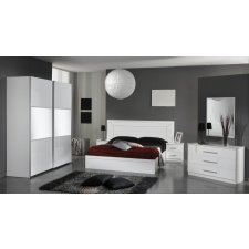 Dima DI Sonia hálószoba - fehér, 160x200 cm ággyal, 2 tolóajtós 240 cm széles szekrénnyel bútor