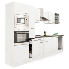 Dinewell Yorki 300 konyhablokk fehér korpusz,selyemfényű fehér fronttal bútor