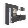 Dinewell Yorki 360 konyhablokk fehér korpusz,selyemfényű antracit fronttal