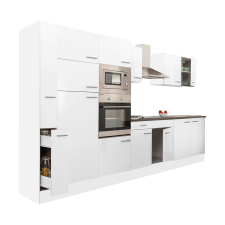 Dinewell Yorki 360 konyhablokk fehér korpusz,selyemfényű fehér fronttal bútor