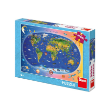 Dino Állatos világtérkép 300 darabos XL puzzle puzzle, kirakós
