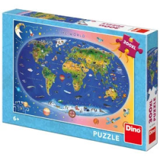  Dino Állatos világtérkép 300 darabos XL puzzle puzzle, kirakós