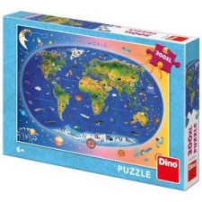 Dino Állatos világtérkép 300 darabos XL puzzle puzzle, kirakós