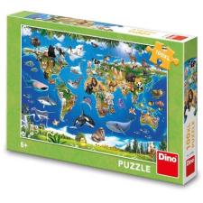 Dino Állatos világtérkép XL (8590878343566) puzzle, kirakós