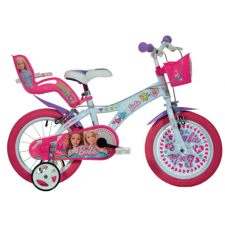 Dino Bikes Barbie rózsaszín-fehér kerékpár 16-os méretben barbie baba