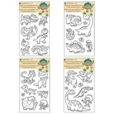  Dinó mintájú kontúrmatrica üvegfestéshez - 30 x 21 cm, többféle matrica