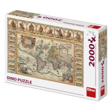 Dino Puzzle 2000 db - Világtérkép puzzle, kirakós