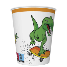 Dinoszaurusz Crazy papír pohár 8 db-os 250 ml party kellék