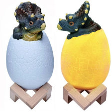 Dinoszaurusz éjszakai lámpa triceratops tojás RGB LED gyerekeknek éjjeli fény
