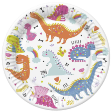 Dinoszaurusz Funny papírtányér 8 db-os 18 cm party kellék