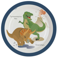 Dinoszaurusz Happy papírtányér 8 db-os 23 cm party kellék