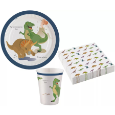 Dinoszaurusz Happy party szett 36 db-os 23 cm-es tányérral party kellék