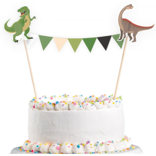 Dinoszaurusz Happy zászlófüzér tortára party kellék