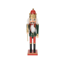  Diótörő piros nadrágban, koronás, 15 cm-es karácsonyi dekoráció