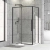 Diplon 100x80 cm fekete keretes két tolóajtós aszimmetrikus zuhanykabin, 6 mm edzett víztiszta üveggel, 195 cm magas