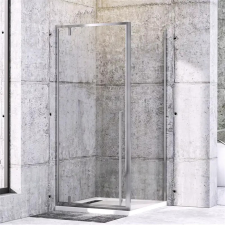 Diplon Quadro 90x90 cm szögletes fix és nyílóajtós zuhanykabin 6 mm vastag biztonsági üveggel, 195 cm magas kád, zuhanykabin
