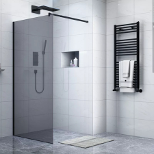 Diplon Walk-in zuhanykabin matt fekete kerettel, 90*195, BP6612-90 kád, zuhanykabin