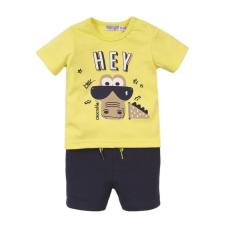 DIRKJE 2 db-os szett nyaknadrág 74 Neonsárga+Navy babaruha szett