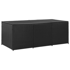 Discontmania VID fekete kerti polyrattan tárolóláda 180 x 90 x 75 cm kerti tárolás
